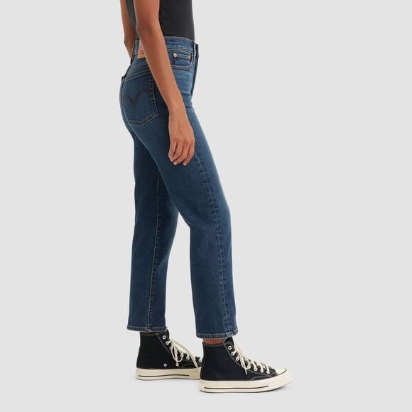 Levi's - Women's High-Rise Wedgie Straight Cropped J Indigo Worn In - Picture 2 of 4